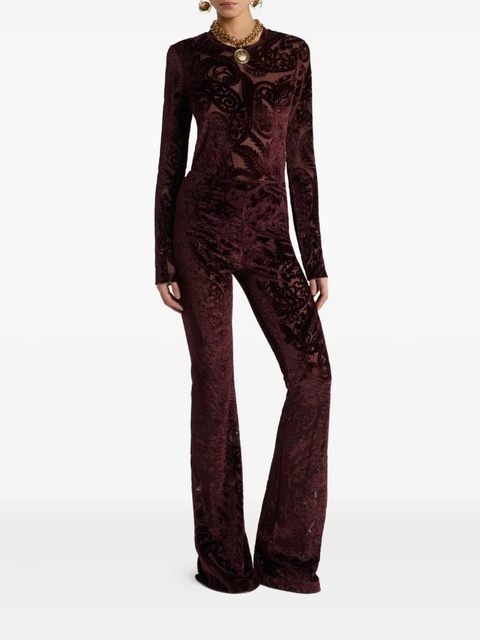 ETRO jacquard chenille flared trousers - Brown - zdjęcie produktu nr 1