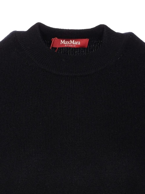 Max Mara crew-neck side-split sweater - Black - zdjęcie produktu nr 2
