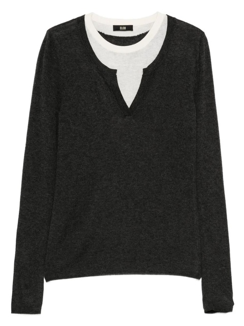 Eleh layered v-neck top - Grey - zdjęcie produktu nr 1
