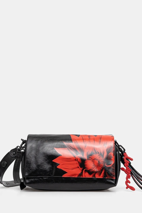 Desigual torebka FLOWERINA NARON MEDI kolor czarny 25WAXP90 - zdjęcie produktu nr 1