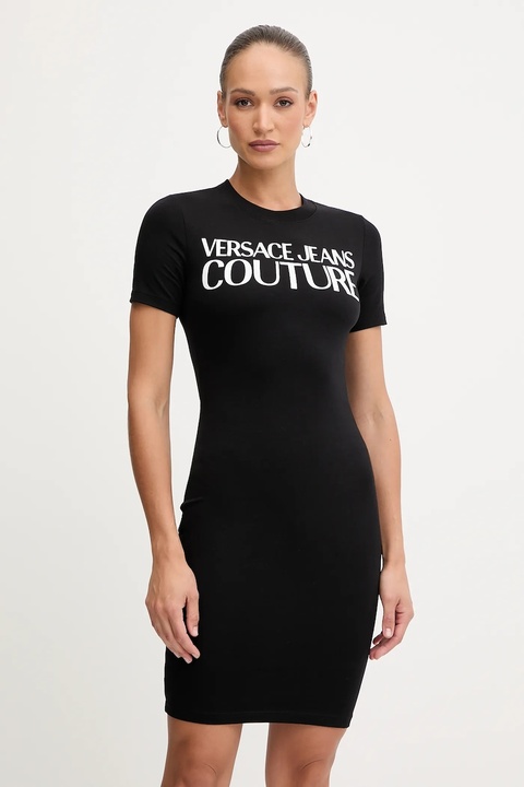 Versace Jeans Couture sukienka kolor czarny mini dopasowana 79HAOE05 CJ02E - zdjęcie produktu nr 1