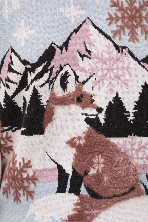 Medicine sweter damski kolor multicolor lekki z półgolfem - zdjęcie produktu nr 1