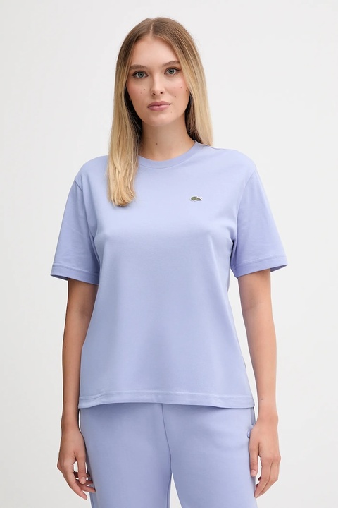 Lacoste t-shirt bawełniany damski kolor niebieski TF7215 - zdjęcie produktu nr 1