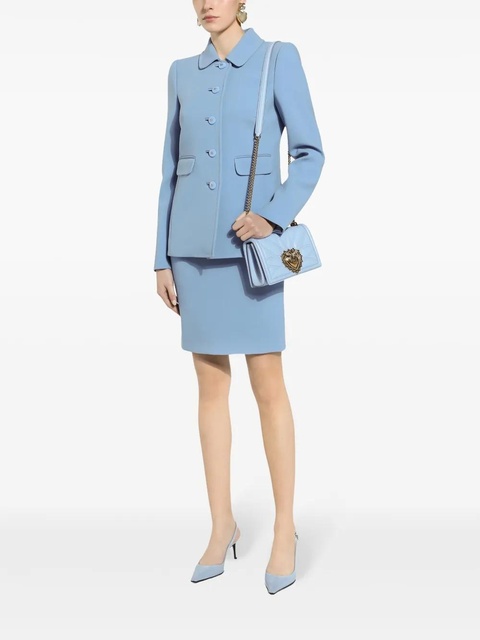 Dolce & Gabbana DNA appliqué-logo straight skirt - Blue - zdjęcie produktu nr 2