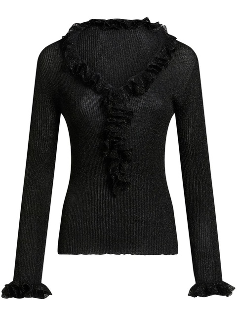 ETRO metallic ruffled jumper - Black - zdjęcie produktu nr 1