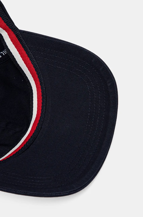 Tommy Hilfiger czapka z daszkiem bawełniana kolor granatowy gładka AW0AW17131 - zdjęcie produktu nr 2