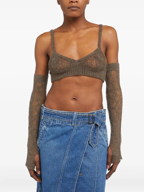 Alanui cable-knit fingerless gloves - Neutrals - zdjęcie produktu nr 2