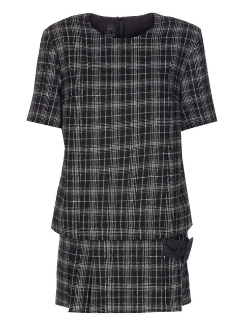 PINKO check-pattern belted mini dress - Black - zdjęcie produktu nr 1