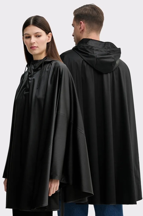 Rains poncho Cape W3 kolor czarny przejściowa 18800 - zdjęcie produktu nr 1