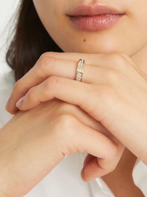 Tory Burch Miller rhinestone ring - Gold - zdjęcie produktu nr 2