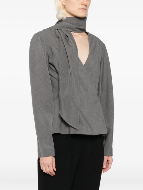 Jacquemus Chale blouse - Grey - zdjęcie produktu nr 2