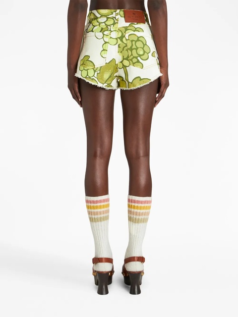 ETRO Berry-print denim shorts - Green - zdjęcie produktu nr 2