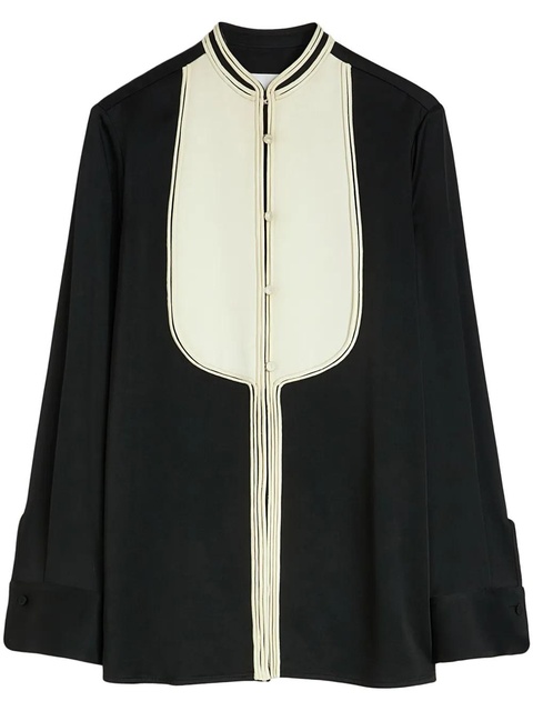 Jil Sander contrast-bib shirt - Black - zdjęcie produktu nr 1