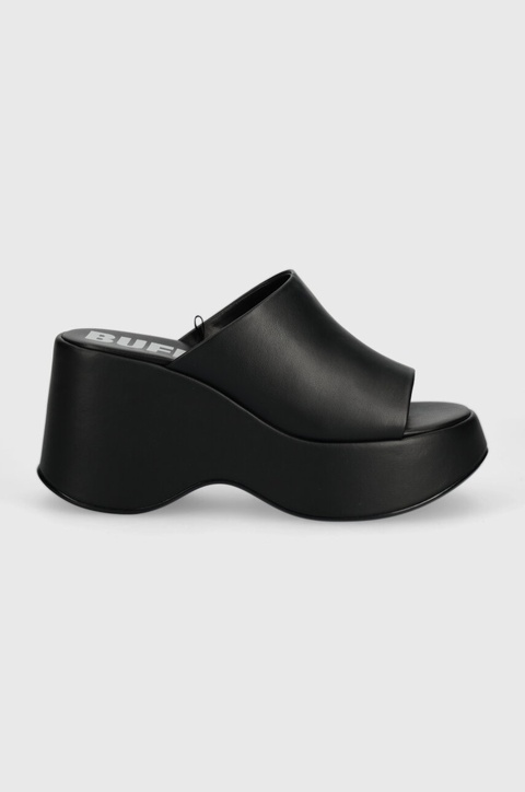 Buffalo klapki Joy Mule damskie kolor czarny na koturnie 1602203.BLK - zdjęcie produktu nr 2