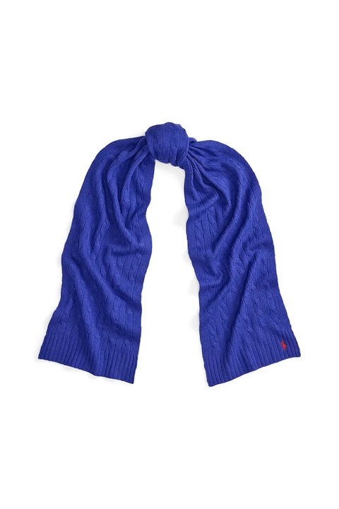 Polo Ralph Lauren szalik wełniany damski kolor granatowy gładki 455956296 - zdjęcie produktu nr 1