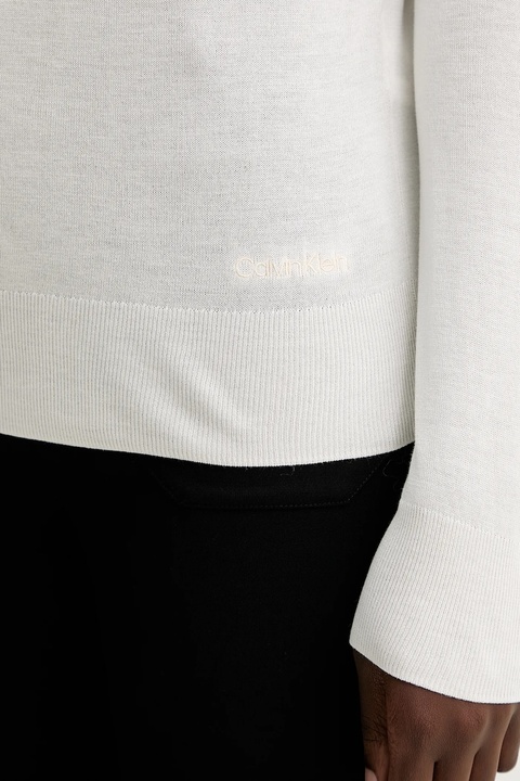 Calvin Klein sweter damski kolor beżowy lekki LV044C339G - zdjęcie produktu nr 2