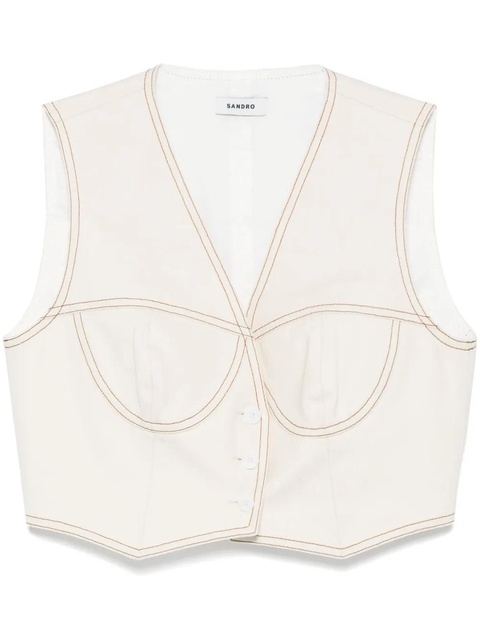 SANDRO cotton vest - Neutrals - zdjęcie produktu nr 1