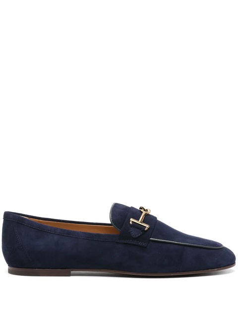 Tod's logo-plaque leather loafers - Blue - zdjęcie produktu nr 1