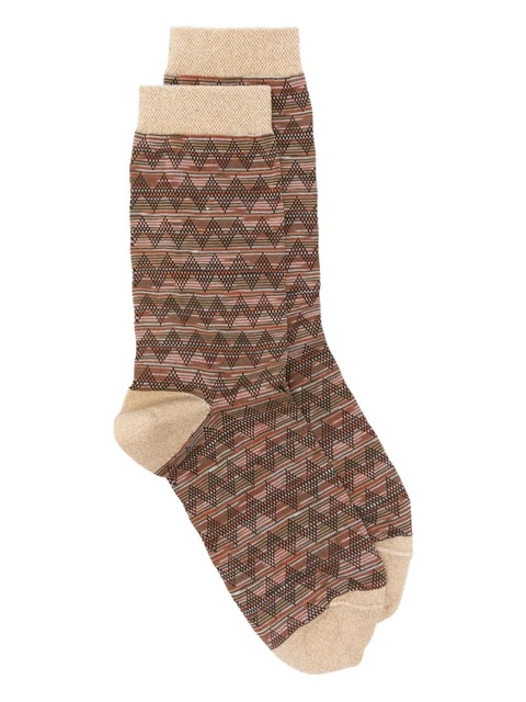Missoni zigzag crew socks - Brown - zdjęcie produktu nr 1