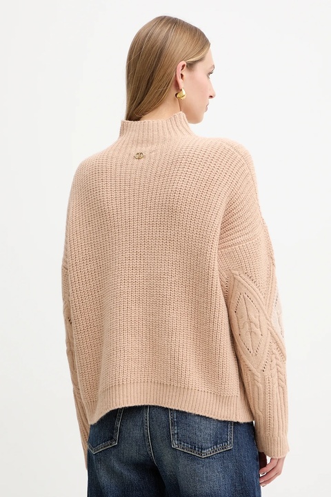 Twinset sweter z dodatkiem wełny damski z golfem 252TT3290 - zdjęcie produktu nr 2