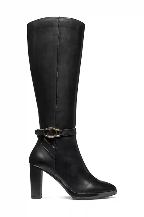 Geox kozaki skórzane D WALK PLEASURE 85 damskie kolor czarny na słupku D56TFB 00043 C9999 - zdjęcie produktu nr 2