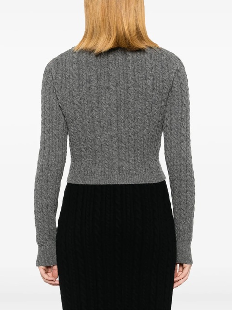 Alessandra Rich knitted wool cardigan - Grey - zdjęcie produktu nr 1