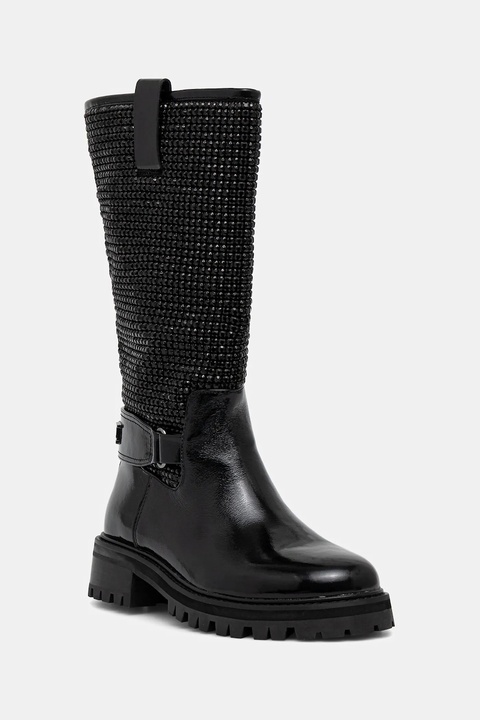 Kurt Geiger London botki Kurt Mid Calf Boot damskie kolor czarny na płaskim obcasie 4992800039 - zdjęcie produktu nr 1