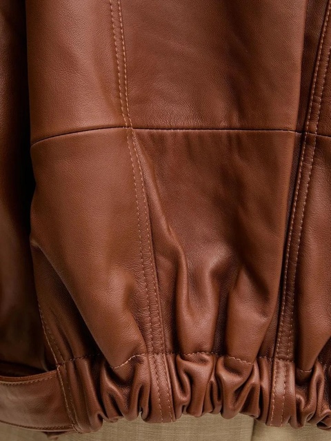 PINKO belted leather jacket - Brown - zdjęcie produktu nr 2