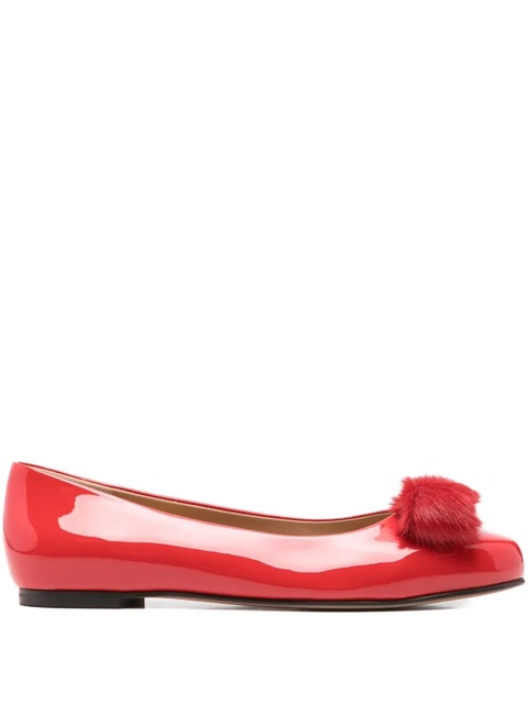 Ferragamo bow-detail ballet flats - Red - zdjęcie produktu nr 1