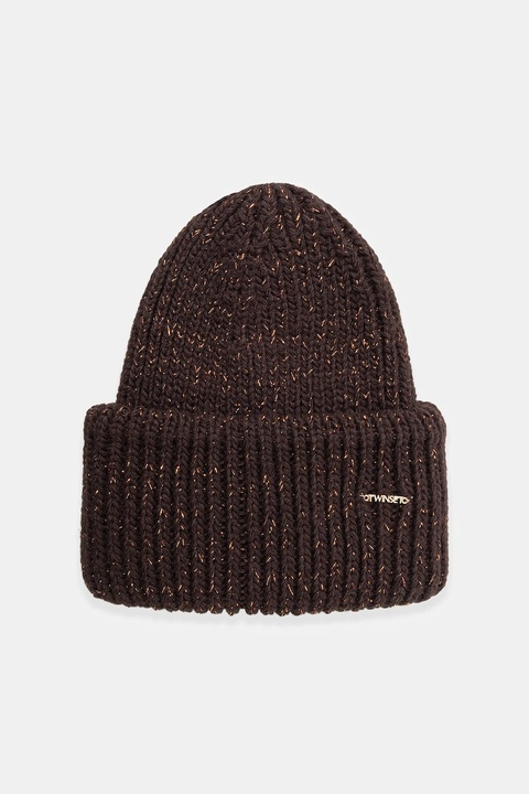 Twinset czapka kolor brązowy 252TO519B - zdjęcie produktu nr 1