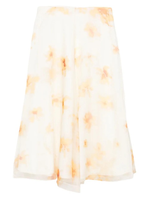 Altuzarra floral-print silk midi skirt - White - zdjęcie produktu nr 1