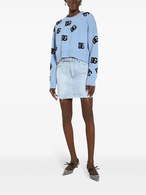 Dolce & Gabbana logo embroidered sweater - Blue - zdjęcie produktu nr 1