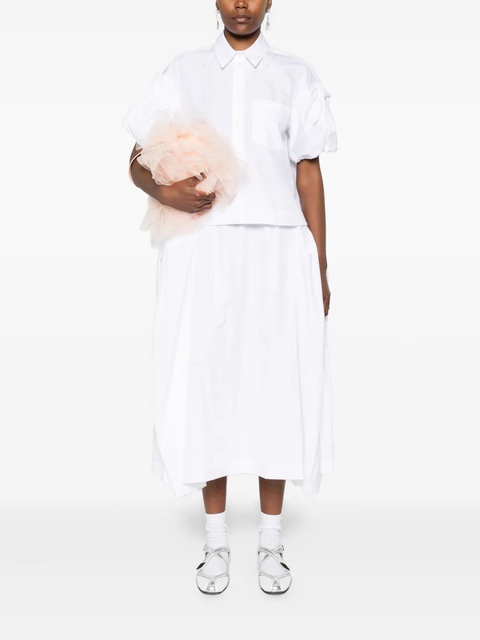 Simone Rocha cropped puff-sleeves shirt - White - zdjęcie produktu nr 2