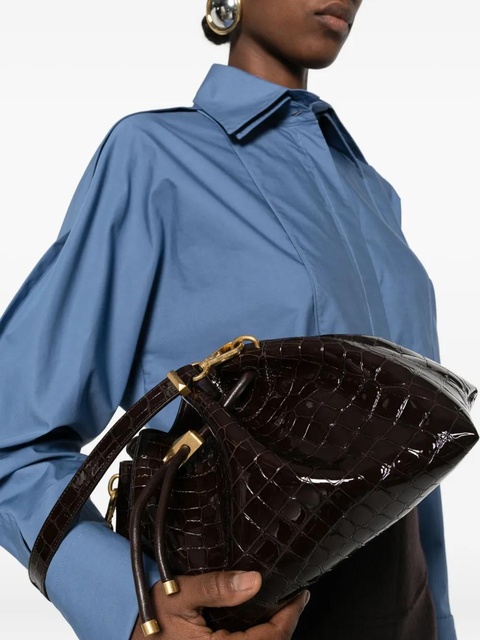 Jimmy Choo Bon Bon croc-effect bucket bag - Brown - zdjęcie produktu nr 1