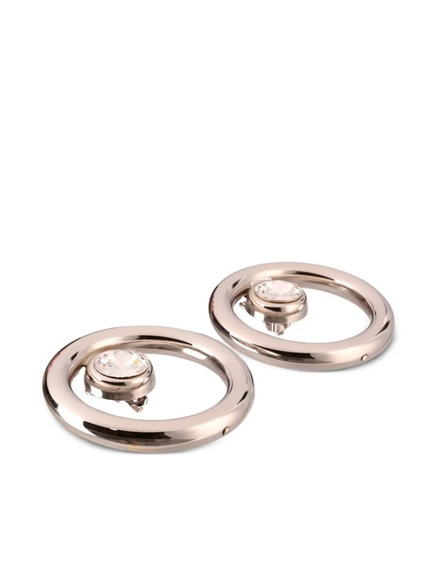 Alessandra Rich crystal-embellished circle earrings - Gold - zdjęcie produktu nr 2