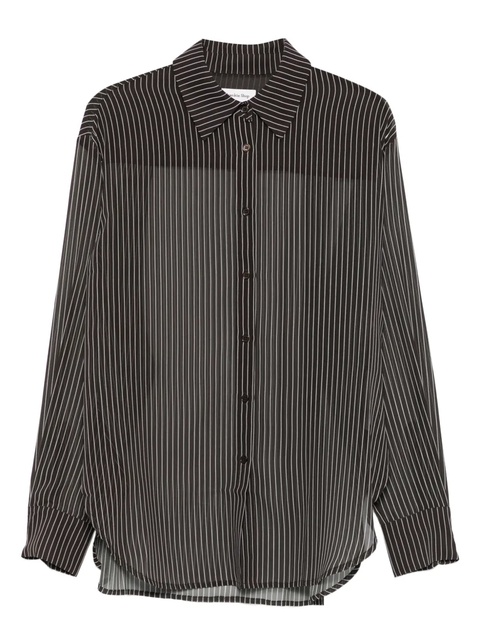 The Frankie Shop striped button-fastening shirt - Brown - zdjęcie produktu nr 1