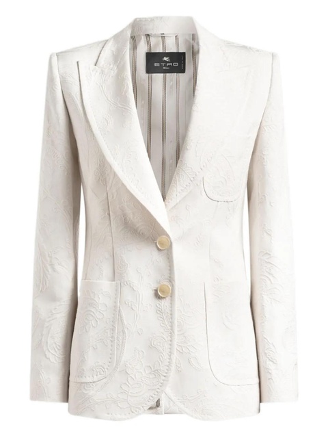 ETRO paisley foliage-motif jacquard blazer - White - zdjęcie produktu nr 1