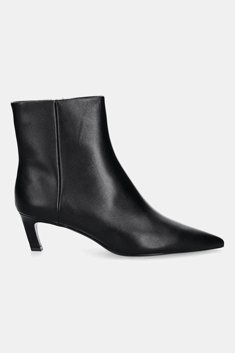 Calvin Klein botki skórzane ESS KITTEN HEEL ANKLE BOOT kolor czarny na szpilce HW0HW02586 - zdjęcie produktu nr 2