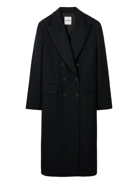 SANDRO double-breasted coat - Black - zdjęcie produktu nr 1
