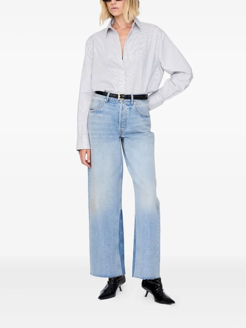 ANINE BING Essie striped cotton shirt - White - zdjęcie produktu nr 2