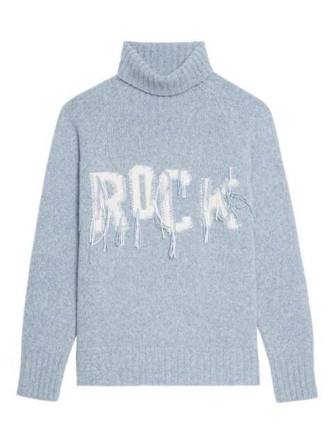 Zadig&Voltaire Mora roll-neck frayed-detail sweater - Blue - zdjęcie produktu nr 1