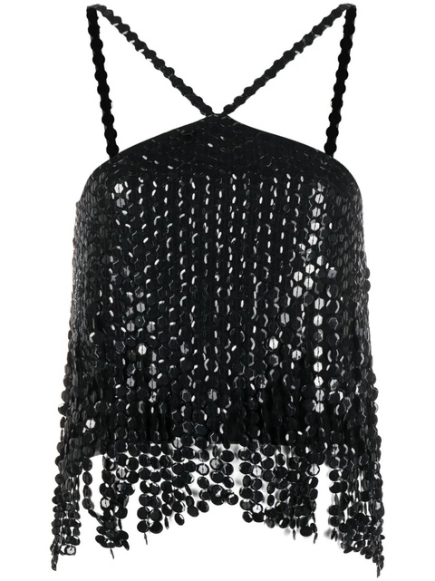 The Attico layered sequin-embellished top - Black - zdjęcie produktu nr 1