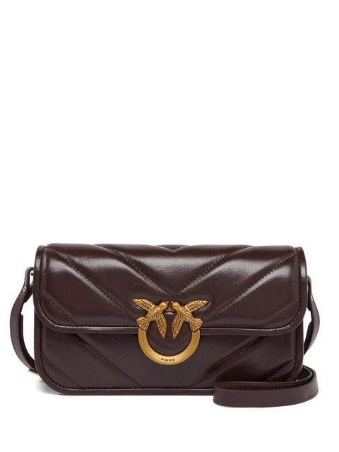 PINKO quilted birds-embellished cross body bag - Brown - zdjęcie produktu nr 1