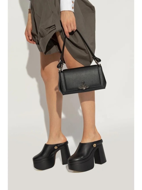 Vivienne Westwood Orb plaque flap shoulder bag - Black - zdjęcie produktu nr 2
