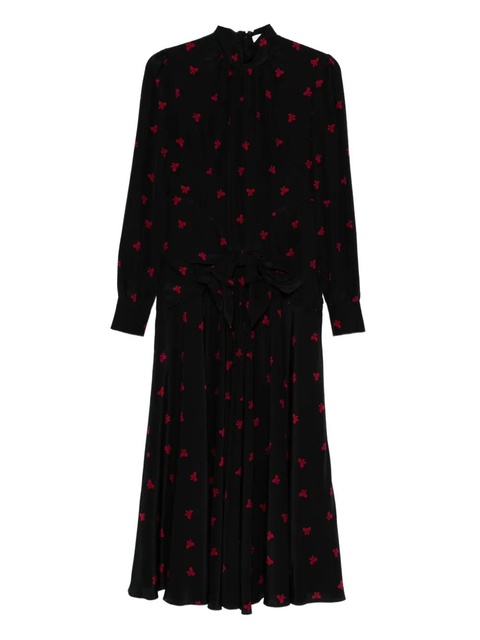 Alessandra Rich bow-print silk dress - Black - zdjęcie produktu nr 1