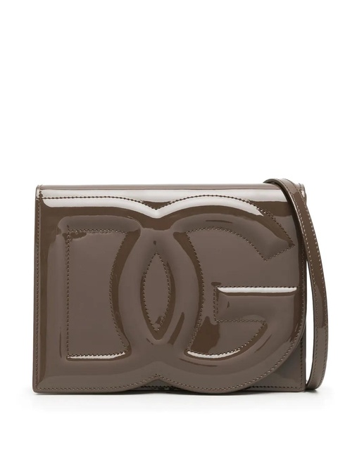 Dolce & Gabbana DG Logo patent leather crossbody bag - Brown - zdjęcie produktu nr 1