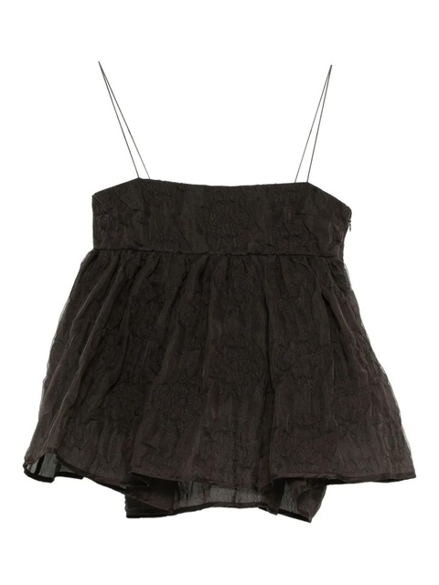 Cecilie Bahnsen Veronica matelassé-effect tank top - Brown - zdjęcie produktu nr 1