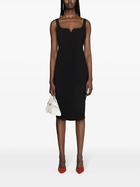 Victoria Beckham zip-up crepe midi dress - Black - zdjęcie produktu nr 2