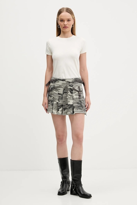 Guess Originals spódnica bawełniana kolor szary mini rozkloszowana W5YD0O WHFN1 - zdjęcie produktu nr 1