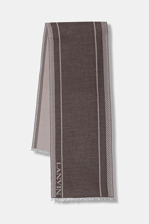 Lanvin szalik z dodatkiem wełny damski kolor beżowy 710009280 - zdjęcie produktu nr 1